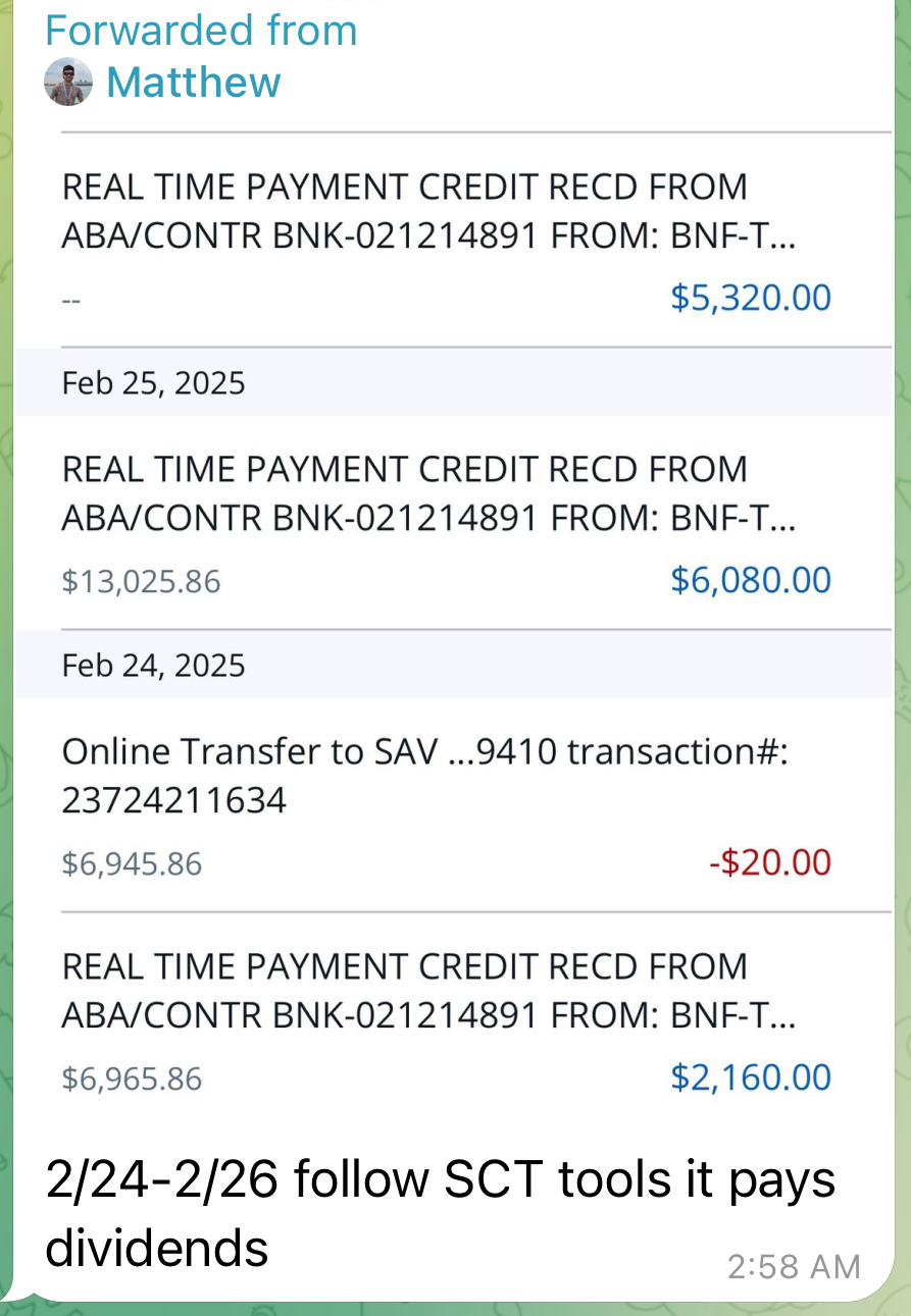 Bank payment credits, Matthew